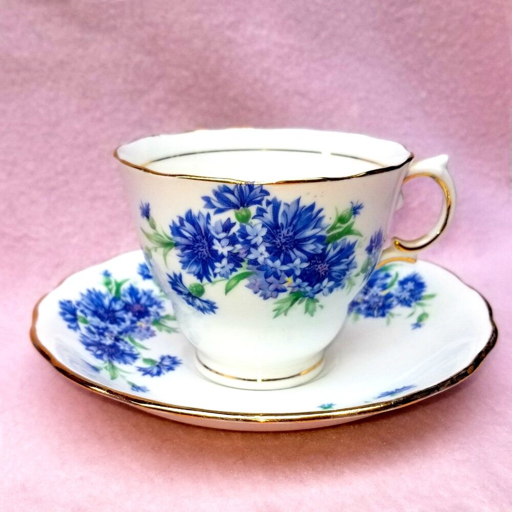 Tea Cup Bone China Antique, Colclough, Cornflower